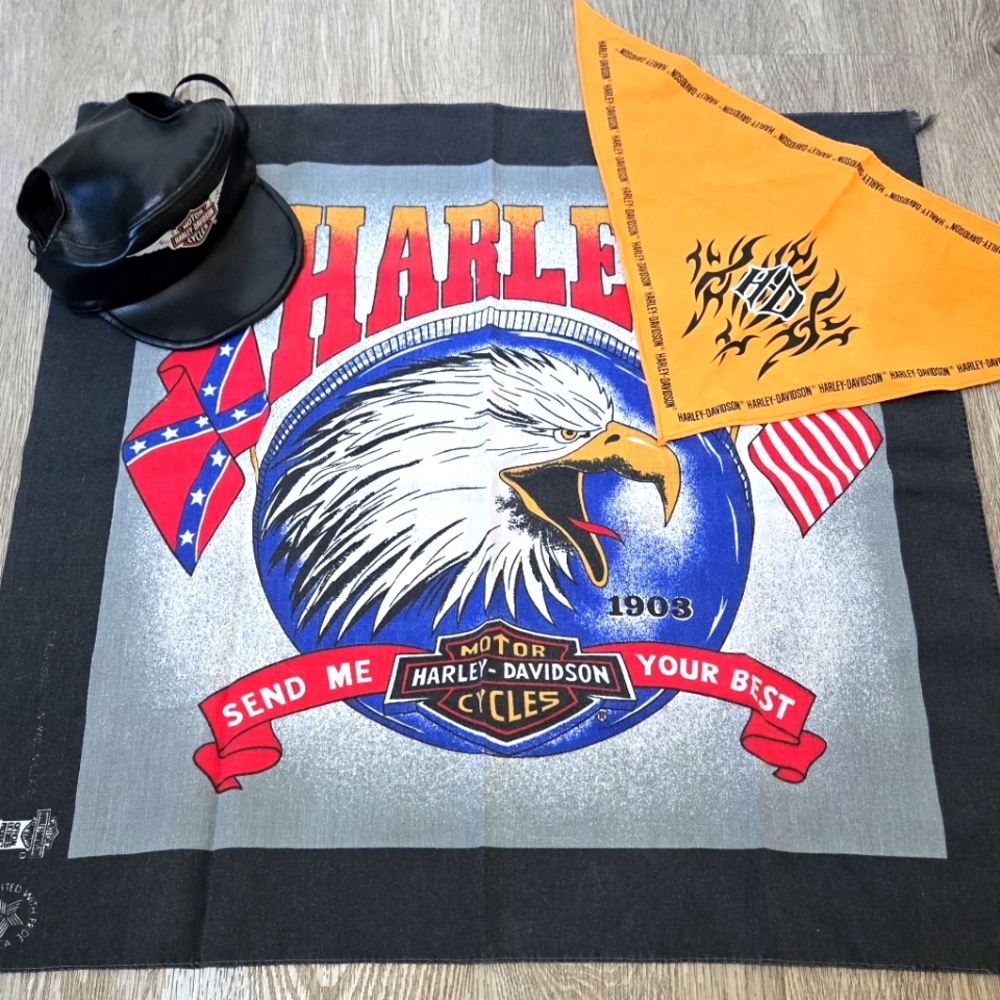 Harley-Davidson Eagle Bandana and Cap Set For Dogs